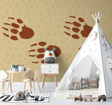 Tapisserie animaux empreintes de pattes - TenStickers