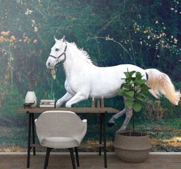 Tapisserie animaux équidé blanc royal - TenStickers