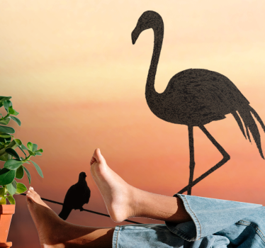Tapisserie animaux flamant rose Élégant au couchant - TenStickers