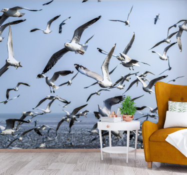Tapisserie animaux goélands en mouvement - TenStickers