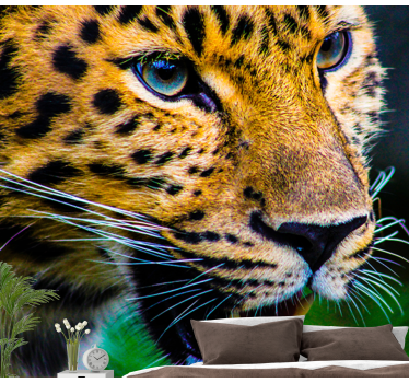 Tapisserie animaux gros plan sur le léopard - TenStickers
