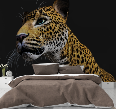 Tapisserie animaux léopard en gros plan - TenStickers