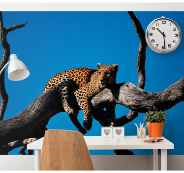 Tapisserie animaux léopard sur une branche - TenStickers