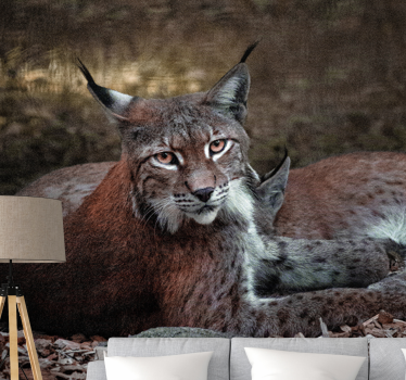 Tapisserie animaux lynx endormis en duo - TenStickers