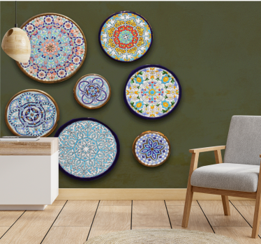Tapisserie animaux motifs circulaires détaillés - TenStickers