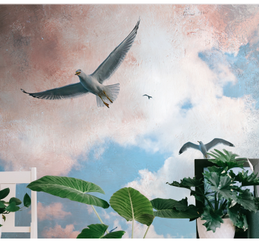 Tapisserie animaux mouettes en vol - TenStickers