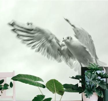 Tapisserie animaux oiseau blanc volant - TenStickers