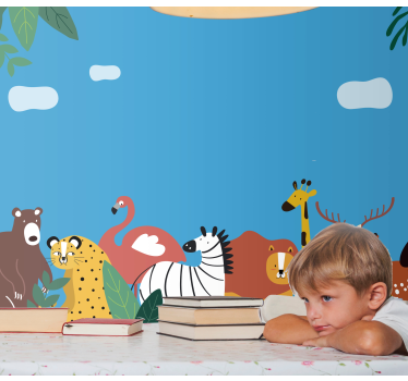 Tapisserie animaux parade animaux colorés - TenStickers