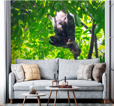 Tapisserie animaux paresseux suspendus verdure - TenStickers