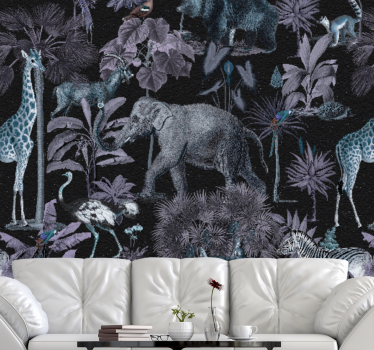 Tapisserie animaux paysage de safari sauvage - TenStickers