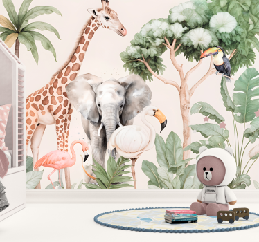 Tapisserie animaux paysage de savane - TenStickers