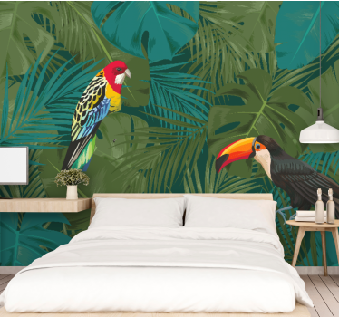Tapisserie animaux perroquets tropicaux - TenStickers
