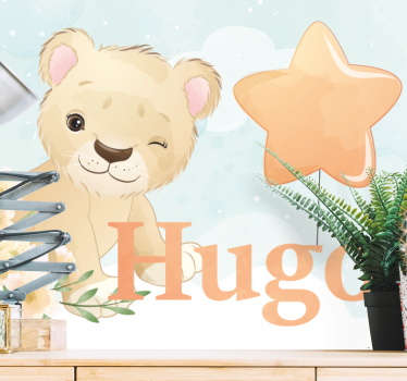 Tapisserie animaux personnage de lion mignon - TenStickers
