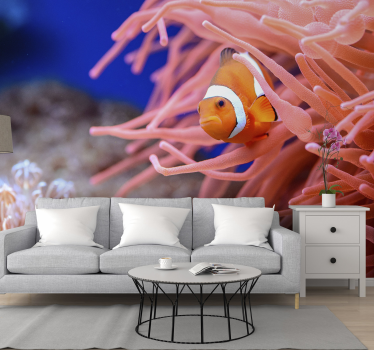 Tapisserie animaux poisson clown parmi les anémones - TenStickers