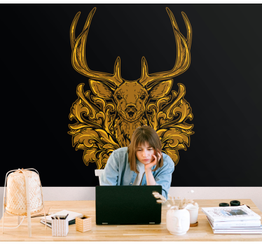 Tapisserie animaux portrait de cerf majestueux - TenStickers