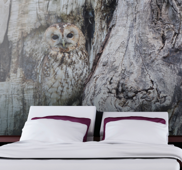 Tapisserie animaux portrait de hibou sage - TenStickers