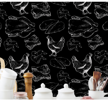 Tapisserie animaux poules et plumes - TenStickers