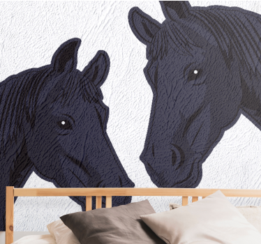 Tapisserie animaux profil de chevaux élégants - TenStickers