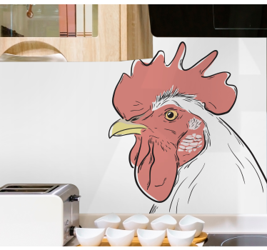 Tapisserie animaux profil de tête de coq - TenStickers