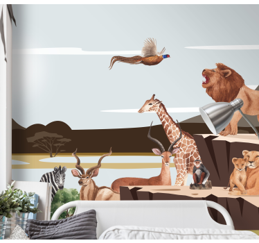 Tapisserie animaux rassemblement de faune majestueux - TenStickers
