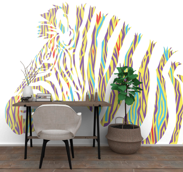 Tapisserie animaux rayures zébrées vibrantes - TenStickers
