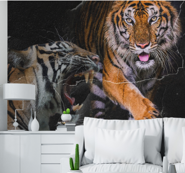 Tapisserie animaux rencontre avec le tigre majestueux - TenStickers