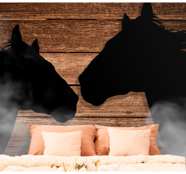 Tapisserie animaux rencontre avec une silhouette de cheval - TenStickers
