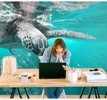 Tapisserie animaux rencontre de tortues sereines - TenStickers