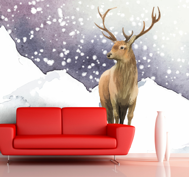 Tapisserie animaux scène de cerfs majestueux - TenStickers