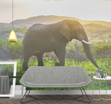 Tapisserie animaux scène d'Éléphants majestueux - TenStickers