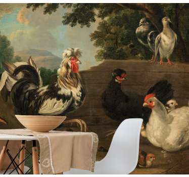 Tapisserie animaux scène d'oiseaux de la ferme - TenStickers