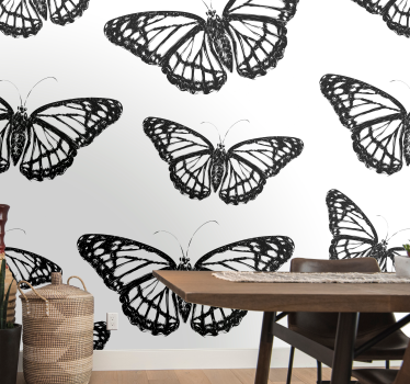 Tapisserie animaux papillons noirs élégants - TenStickers