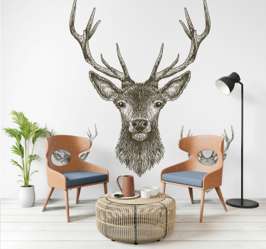Tapisserie animaux tête de cerf - TenStickers