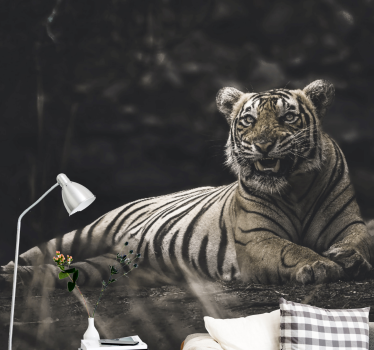 Tapisserie animaux tigre majestueux en position - TenStickers