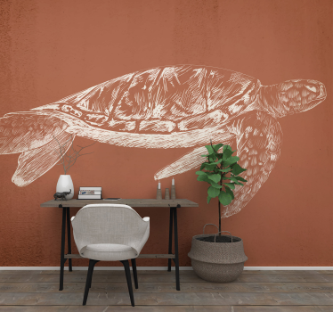 Tapisserie animaux tortue nageant gracieusement - TenStickers