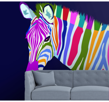 Tapisserie animaux zèbre multicolore - TenStickers