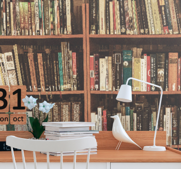 Tapisserie art bibliothèque avec littérature - TenStickers