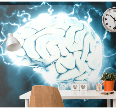 Tapisserie art concept de cerveau électrique - TenStickers