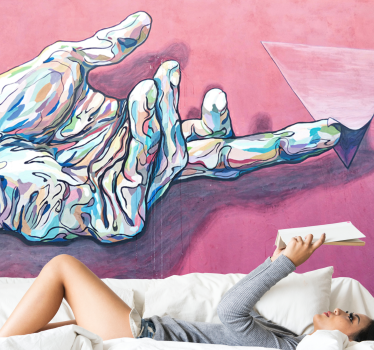 Tapisserie art geste abstrait de la main - TenStickers