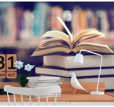 Tapisserie art pile de livres ouverts - TenStickers