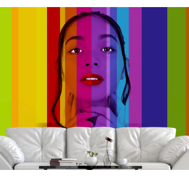 Tapisserie art portrait coloré - TenStickers