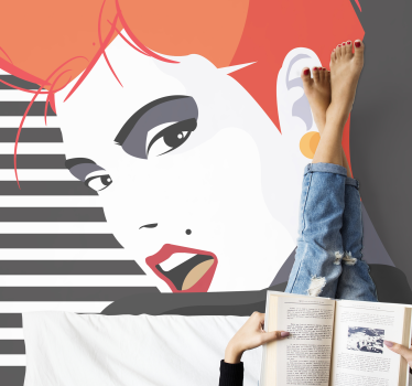 Tapisserie art portrait élégant en détail - TenStickers