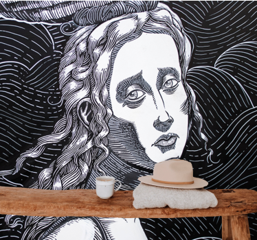 Tapisserie art portrait féminin complexe - TenStickers