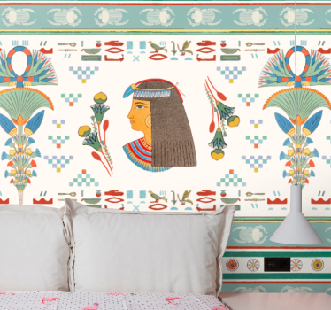 Tapisserie art profil de femme Égyptienne - TenStickers