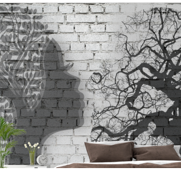 Tapisserie art silhouette de femme - TenStickers