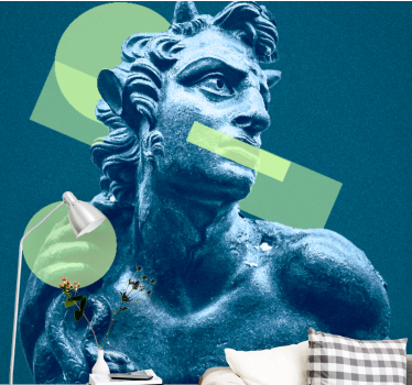 Tapisserie art statue aux formes géométriques - TenStickers