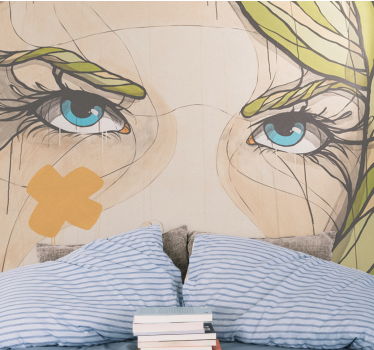 Tapisserie art yeux avec expressions - TenStickers