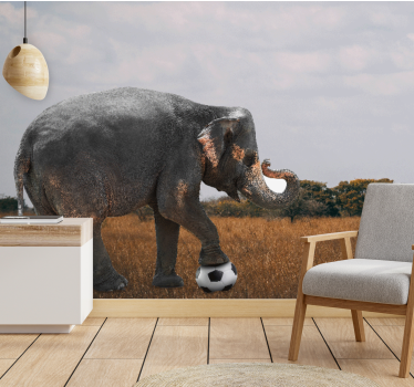 Tapisserie autres animaux Éléphant jouant au foot - TenStickers