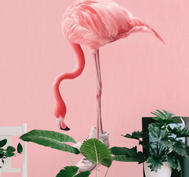 Tapisserie autres animaux flamant rose en baskets - TenStickers