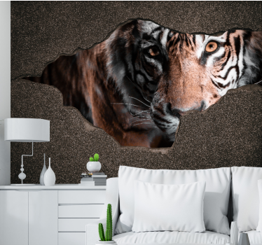 Tapisserie autres animaux gros plan sur un tigre - TenStickers